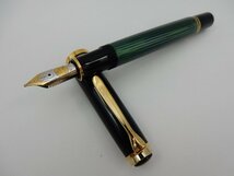 美品 Pelikan ペリカン スーベレーン M800 万年筆 18Cペン先 緑縞 M 1_画像1