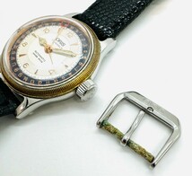 ORIS オリス 7400B ポインターデイト 裏スケ SS×革ベルト シルバー文字盤 AT ボーイズ腕時計 ジャンク _画像5