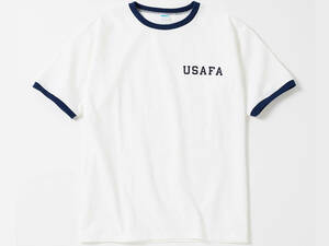 新品 Mサイズ Champion TRUE TO ARCHIVES “PLEBE” SHORT SLEEVE RINGER T-SHIRT USAFA チャンピオン ブルーバータグ リンガー Tシャツ