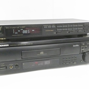 02 00-000000-00 [Y] Pioneer パイオニア CLD-02 CD LDプレーヤー SANSUI サンスイ TU-α307 ステレオ チューナー セット 旭00の画像1