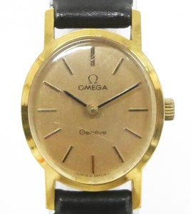 02 68-592065-25 [Y] OMEGA オメガ Geneve ジュネーブ ベルト金具 PLAQUE G 刻印有 手巻 レディース 腕時計 旭68