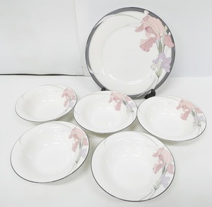 02 69-591821-21 [Y] Noritake ノリタケ NEW DECADE ニューディケイド 大皿 深皿 皿 6点 まとめ セット 旭69