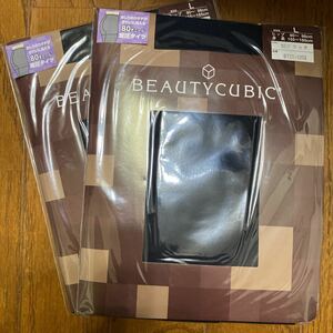 Beauty Cubic 着圧タイツ　80デニール　マチと足型付き　2足組