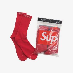 Supreme/Hanes Crew Socks (4 pack) 赤 シュプリーム/ヘインズ クルーソックス（4枚セット）2023FW