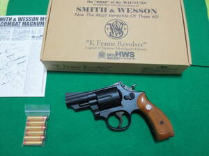 HWS S&W M19 コンバットマグナム　ブルーブラック　2.5インチ　木製グリップ付　HWモデルガン　ハートフォード　未発火美品