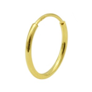 [ loose sale /1 piece ] earrings 18 gold yellow gold pipe hoop earrings width 1.0mm diameter 10.0mmlK18YG 18k lady's men's 