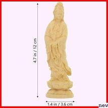 EXCEART 小さい 仏教 装飾 観音彫刻 木彫り 立像 観音菩薩 観音像 仏像 321_画像6