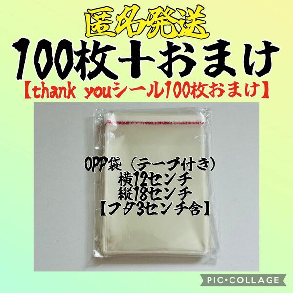 残りわずか…本日のみ価格　透明　opp袋　12㌢×18㌢【フタ部分含】100枚＋おまけ