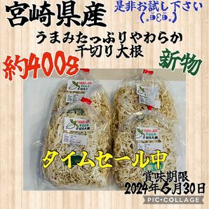 いいね不要　本日のみの価格　リサイクル箱にて発送予定　新物　値下げ× 宮崎県産　やわらか千切り大根　　約400g