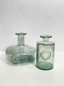 ● コレクター必見 ガラス製 フラワーベース 花瓶 2個セット 花入 インテリア 雑貨 飾り 置物 おしゃれ きれい かわいい コレクションma264