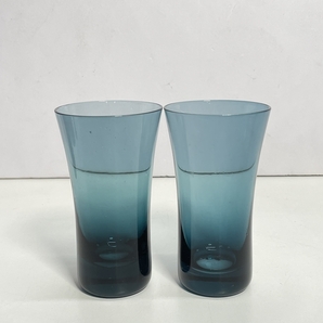 ● コレクター必見 未使用 レトロ ガラス タンブラー コップ 5客 グラス ブルー系 レッド系 おしゃれ かわいい ma284の画像4