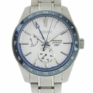 ■ 1円 ～ 正規 中古 限定 参定15.9万■ セイコー SEIKO ■ プレザージュ シャープエッジ SARF007 ■箱保コマ ホワイト ブルー GMT 機械式