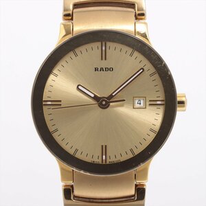 ■ 1円 ～ 中古品 参定12.1万■ ラドー RADO ■ セントリックス Centrix 111.0528.3 ■ クォーツ ゴールド 金色 レディース 高級 スイス