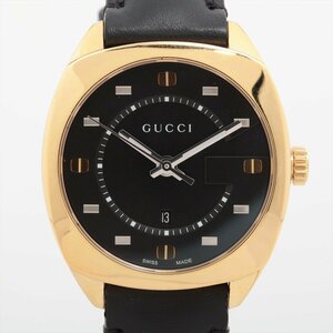 ■ 1円 ～ 中古品 参定18.7万■ グッチ GUCCI ■ 142.4 腕時計 ■箱保 メンズ ユニセックス ゴールド 金 クォーツ ステンレス YA142408