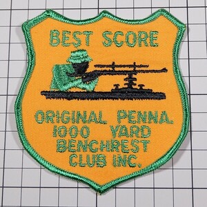 DF188 スナイパー ワッペン パッチ BEST SCORE ORIGINAL PENNA. 1000 YARD BENCHREST CLUB INC.