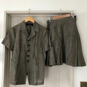 (k) AD1995 90s 90年代 tircot COMME des GARONS コムデギャルソン ウール＆リネン セットアップ ワンピース レディース サイズM 