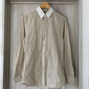 (k) RRL ラルフローレン チェックシャツ 長袖 ベージュ サイズ15 コットン