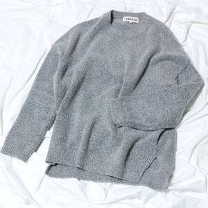 ENFOLDemf.rudo Drop shoulder oversize knitted sweater 38 * gray grey M pull over crew neck 3007A270-1840*