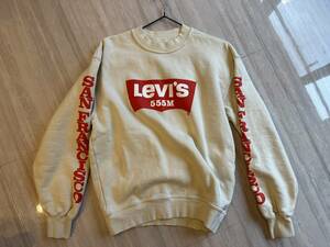  Levi's LEVIS トレーナー アイボリー×レッド 555M サイズM