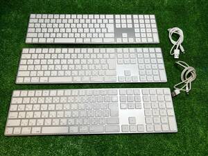 3台まとめて Apple アップル 純正 Magic Keyboard A1843 (テンキー有) 日本語 キーボード USBケーブルは2本