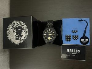 ブラック Versus Versace メンズ 腕時計 ヴェルサーチ 美品 手渡し可能横浜市青葉区 