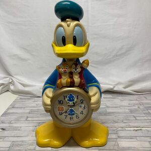 1900番　Disney ディズニー ドナルドダック 目覚まし時計 置き時計 時計 チップとデール ディズニー 当時物 ジャンク