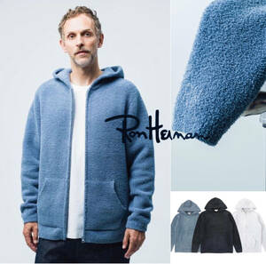 【LOOK掲載】ロンハーマン RHC × ベアフットドリームス “ Solid Hoodie ” RH刺繍 シャギーパーカー M RonHerman Barefoot Dreams