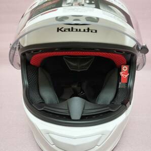 送料無料 新品 OGK Kabuto RT-33 Lサイズ ホワイト 新品ブルーミラーシールド付きの画像6