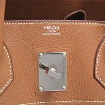 【広尾店】エルメス HERMES ショルダーバーキン トリヨンクレマンス ゴールド K刻印 SV金具 【13637】_画像10