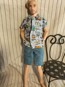 ケン　LOOKS（背丈３１cm）用　アロハシャツとハーフパンツ（４）送込み