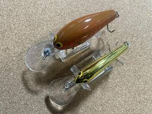 中古 bagley ORIGINAL Diving B3 ODB3：3” 11/16oz 0～16’ ウエイテッドリップ仕様と Bagley's Bassn Shad 旧ロゴ 2個セット