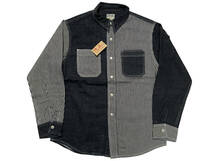 f 未使用品 L KOJIMA GENES 児島ジーンズ RNB-281S MULTI COMBO WORK SHIRT マルチコンボワークシャツ ヒッコリー インディゴ デニム_画像1