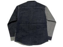 f 未使用品 L KOJIMA GENES 児島ジーンズ RNB-281S MULTI COMBO WORK SHIRT マルチコンボワークシャツ ヒッコリー インディゴ デニム_画像2