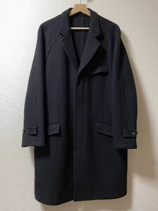 90s COMME des GARCONS HOMME 田中オム ウール チェスターコート AD1998 BLACK HOMME PLUS DEUX