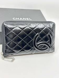 CHANEL シャネル　カンボンライン　長財布　ココマーク　レザー　黒　ブラック　オーガナイザー　ラウンドジップ