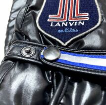 新品【 LANVIN en Bleu 】ランバン オンブルー 紳士用 スマホ対応 手袋 タッチパネル タブレット ロゴ ワッペン メンズ 裏ボア ブラック_画像8