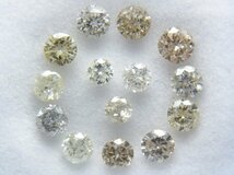 [Shimoe]最落無し！１円～ホワイト・ブラウンカラー系　Iクラス　合計１．１８ｃｔ　天然ダイヤルース_画像1