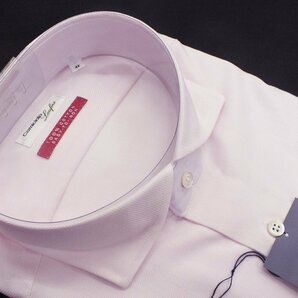 3【Camiciaio】カミチャイオ（百貨店ブランド） ホリゾンタルカラー・ピンク系無地・綿100％・ 形態安定半袖シャツ/42の画像2