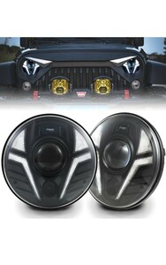 7 -inch round LED head light Laser light white DRL amber Turn signal attaching 2007-2017 Wrangler JK JKU TJ LJ. correspondence 