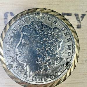 1881年 モルガン ダラー 銀貨 1ドル シルバー モルガンド リバティ イーグル アメリカ合衆国造幣局 アンティークコインマネークリップの画像9