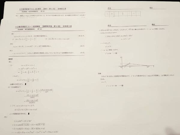 高2数Ⅲ復習テスト　鉄緑会　数学　新課程　難関大 東進 Z会 ベネッセ SEG 共通テスト　駿台 河合塾 鉄緑会 