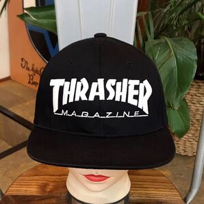 THRASHER MAGAZINE／スナップバックキャップ／ブラック／メンズフリーサイズの画像1