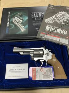 絶版　美品　東京マルイ S&W M19 　ガス リボルバー4インチ 24連発　キャロムショット木製グリップに　変更　管27