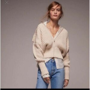 ZARA ジップアップニットカーディガン セーラー ニット ザラ