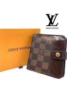 ◆美品◆超高級◆LOUIS VUITTON◆ルイヴィトン◆ブランド◆ブラウン◆ダミエ◆折り財布◆ファスナー◆メンズ◆レディース◆お洒落◆YP045