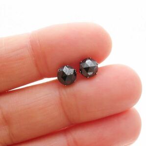 訳あり！ Pt900 ブラックダイヤ1.0ct×2 ピアス スタッドピアス 計2ct！！ 大粒ブラックダイヤモンドピアス 新品 BlackDiamondの画像6