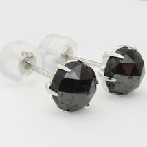 訳あり！　Pt900 ブラックダイヤ1.0ct×2 ピアス　スタッドピアス 計2ct！！　大粒ブラックダイヤモンドピアス 新品　BlackDiamond_画像5