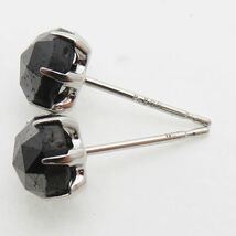 訳あり！　Pt900 ブラックダイヤ1.0ct×2 ピアス　スタッドピアス 計2ct！！　大粒ブラックダイヤモンドピアス 新品　BlackDiamond_画像7