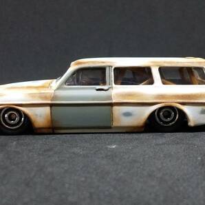 ★HW Volvo P220 Amazon Estate 改 リペイント 錆塗装 サビ ボルボ アマゾン ワゴン Ratrod wagon カスタム 改造 廃車★の画像3