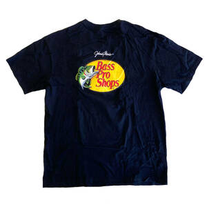 BASS PRO SHOPS　バスプロショップス Tシャツ ブラック 　XLサイズ　Johnny Morris Woodcut　TEE アウトドア